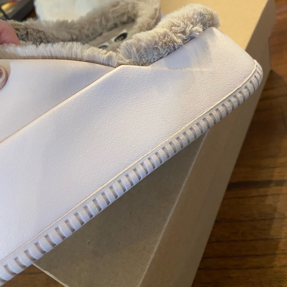 Nike clam Elevation Cozy Pink with tan  Fur-Lined Slides Women's SZ 8 - Picture 7 of 12